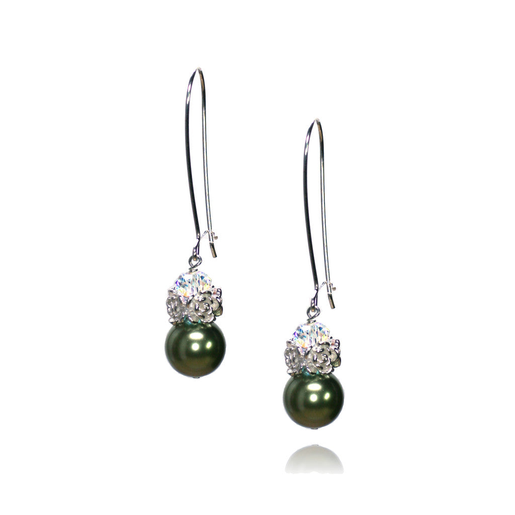 Caeli Light Green Pearl Earrings