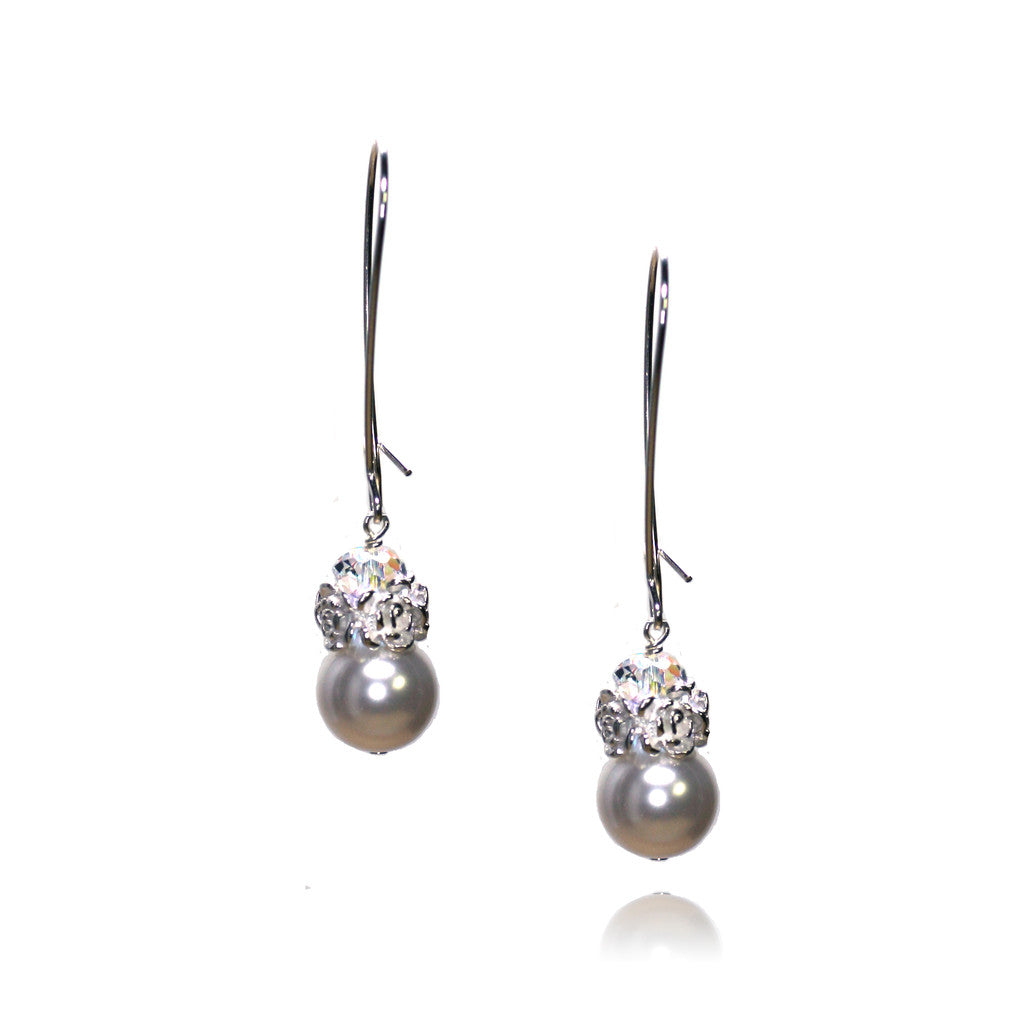 Caeli Light Grey Pearl Earrings