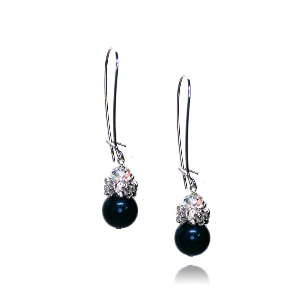 Caeli Petrol Pearl Earrings