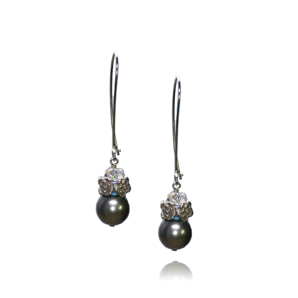 Caeli Platinum Pearl Earrings