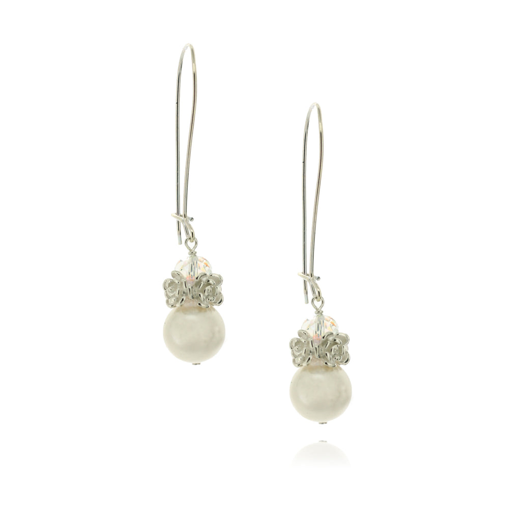 Caeli White Pearl Earrings