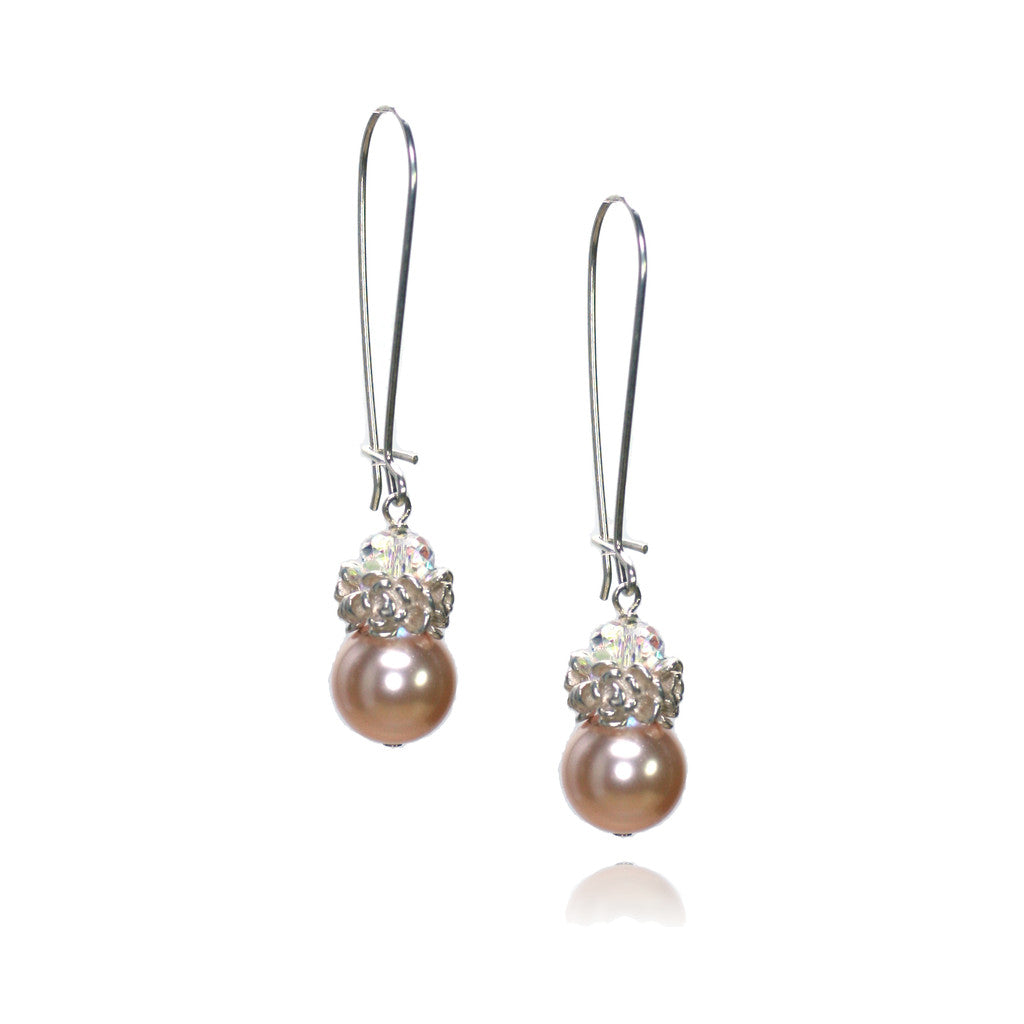 Caeli Peach Pearl Earrings
