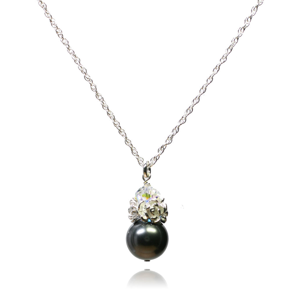 Caeli Dark Grey Pearl Necklace