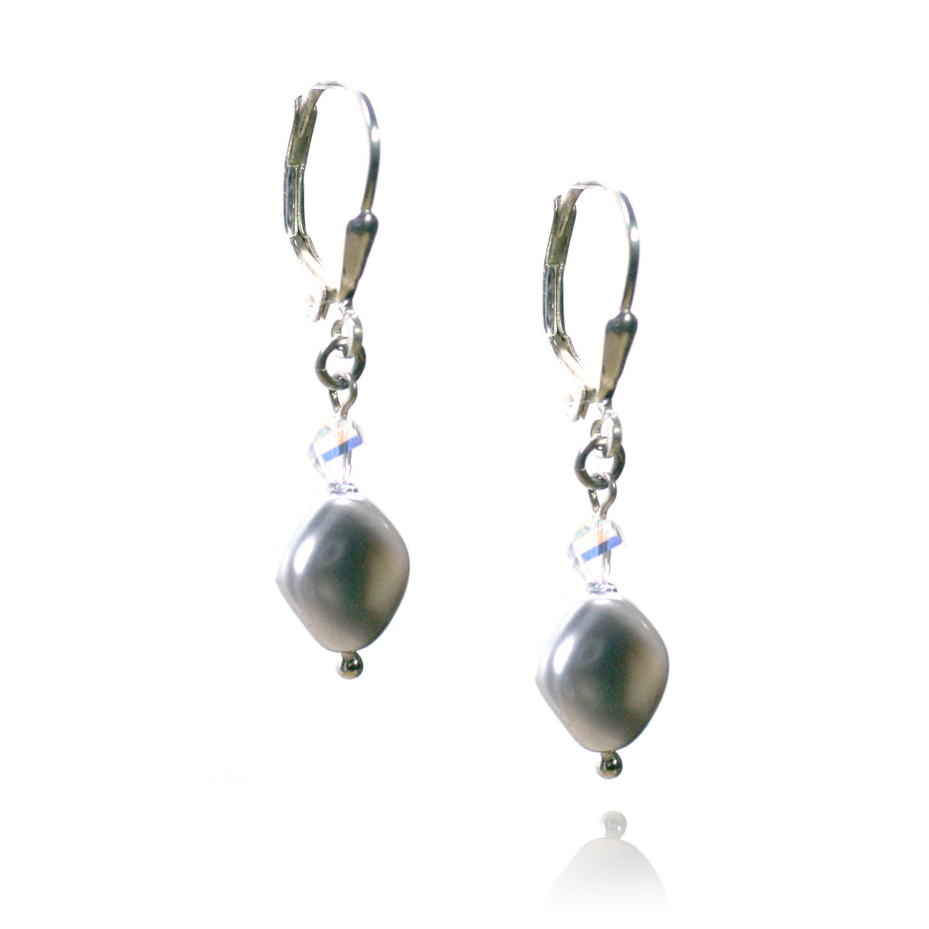 Victoria Light Grey Pearl Earrings